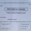 SUJET BEPC 2022 PHYSIQUE CHIMIE Zone-2 COTE D'IVOIRE